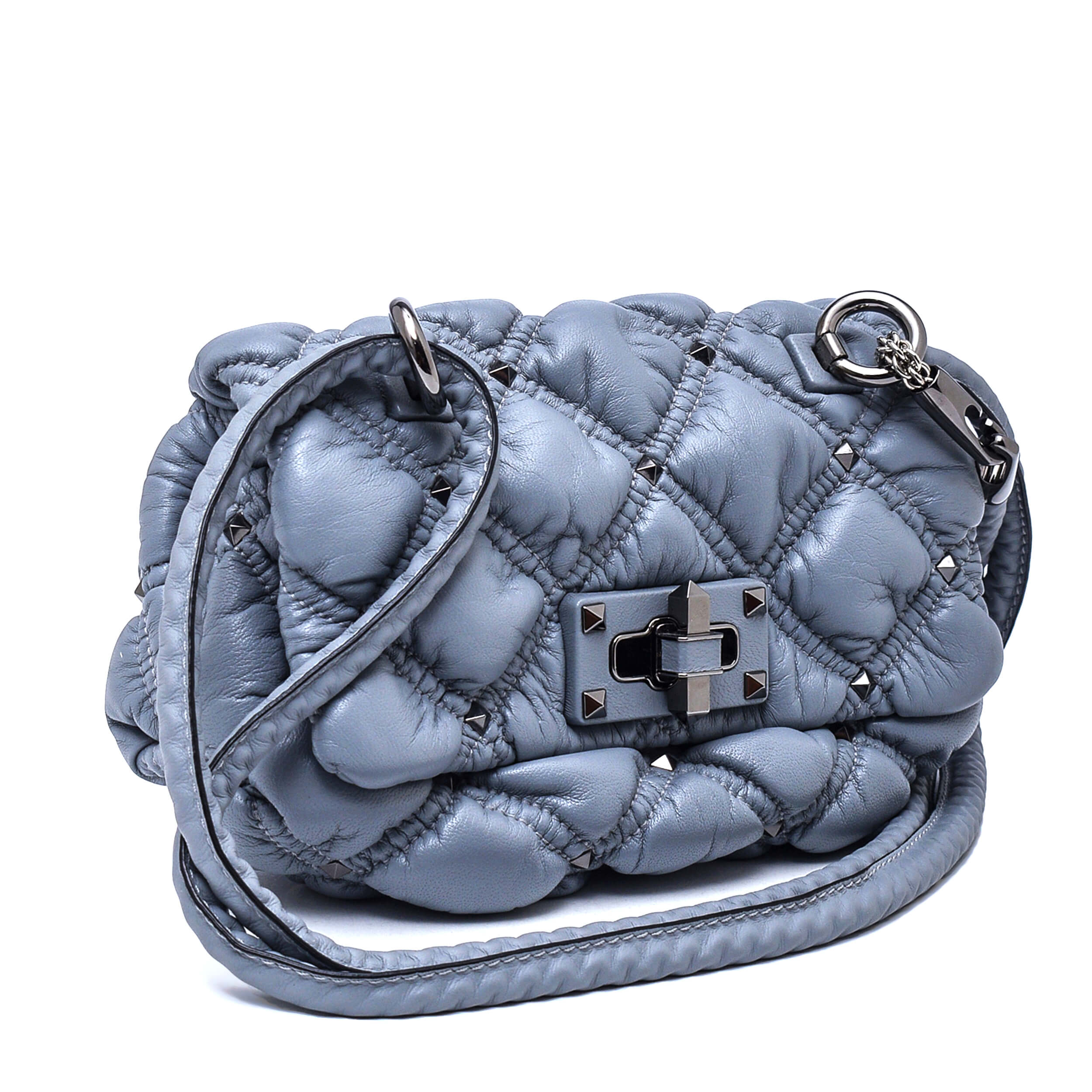 Valentino - Grey Spikeme Leather Studded Small Shoulder Bag